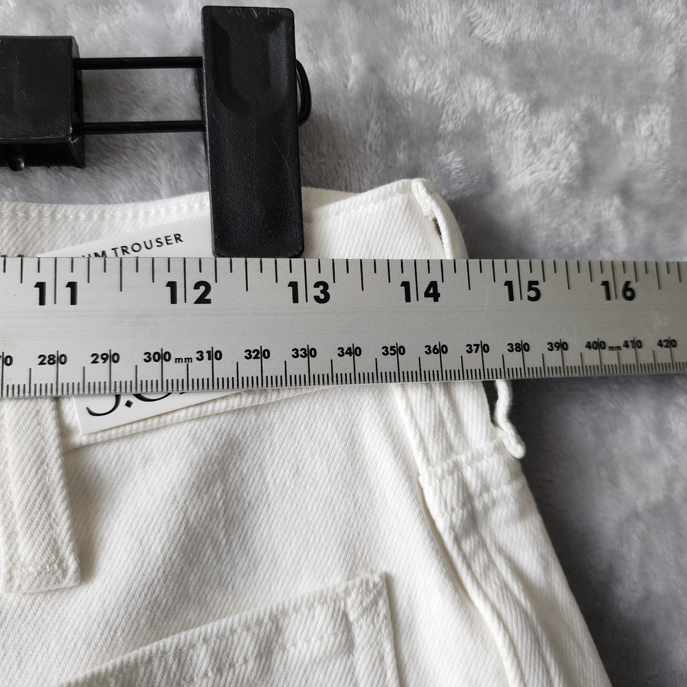 J.Crew Jeans Womens Size 28 White Denim Trousers Wide Leg Stretch Patch Pocket - Picture 9 of 12